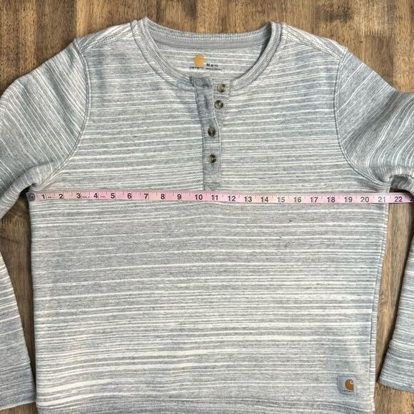 Carhartt Women’s Clarksburg Henley Heavyweight Sweatshirt Gray Size Medium - Picture 6 of 9